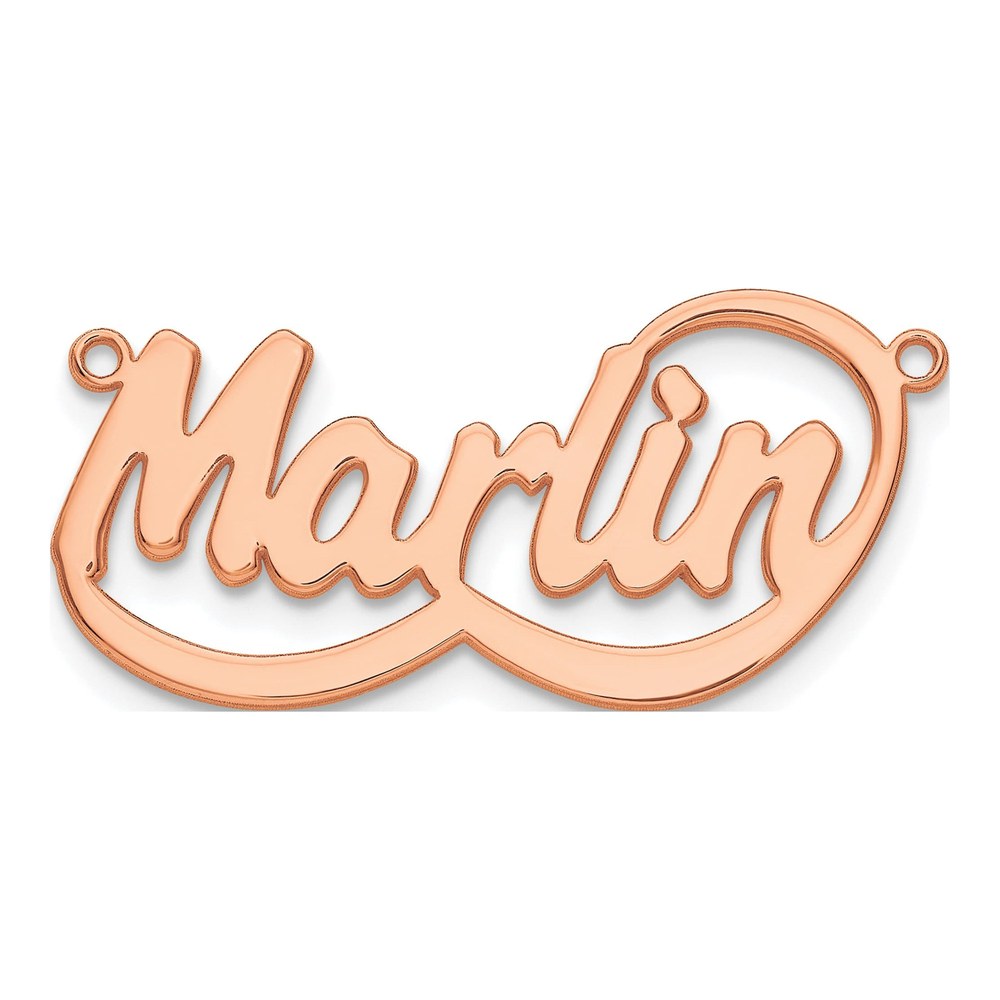 10K Rose Gold Personalized Name Plate Pendant