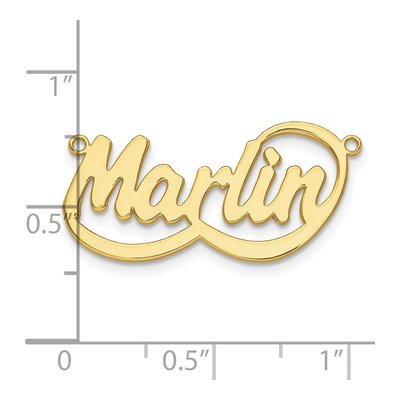 10K Yellow Gold Personalized Swoop Name Plate Pendant – view 3