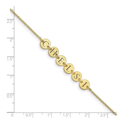 10K Yellow Gold Personalized Letter Disc Bracelet – view 4