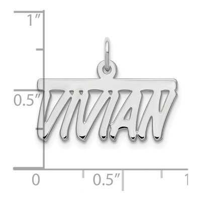 10K White Gold Personalized Name Plate Pendant – view 3