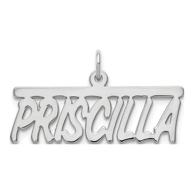 10K White Gold Personalized Name Plate Pendant – view 4