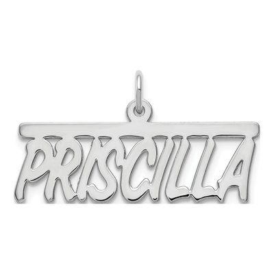 10K White Gold Personalized Name Plate Pendant – view 5