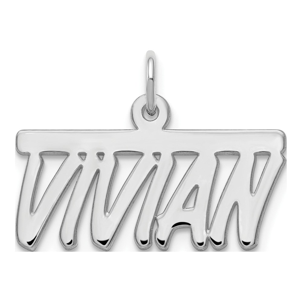 10K White Gold Personalized Name Plate Pendant