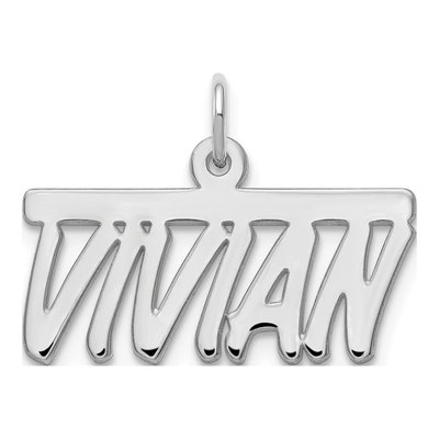 10K White Gold Personalized Name Plate Pendant