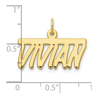 10K Yellow Gold Personalized Name Plate Pendant – view 3