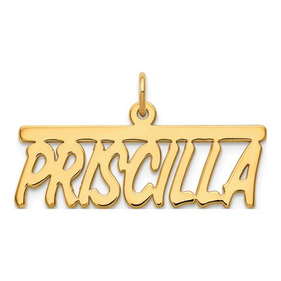 10K Yellow Gold Personalized Name Plate Pendant – view 5