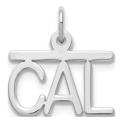 10K White Gold Arial Rounded Font Name Plate Pendant – view 2