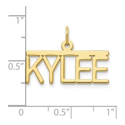 10K Yellow Gold Personalized Name Plate Pendant – view 3