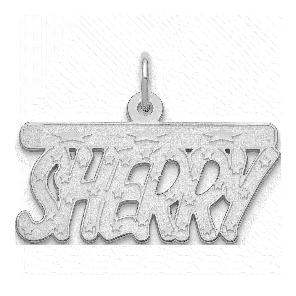10K White Gold Personalized Name Plate Pendant