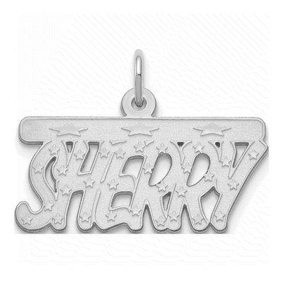 10K White Gold Personalized Name Plate Pendant