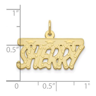 10K Yellow Gold Stars Name Plate Pendant – view 3