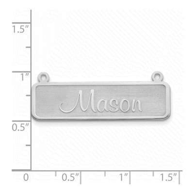 10K White Gold Name Plate Bar Pendant – view 2