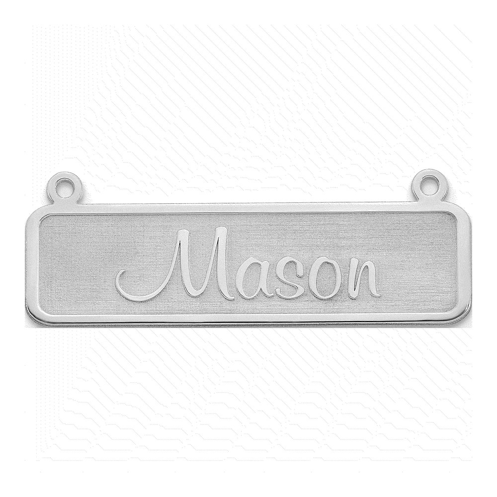 10K White Gold Satin Name Plate Bar