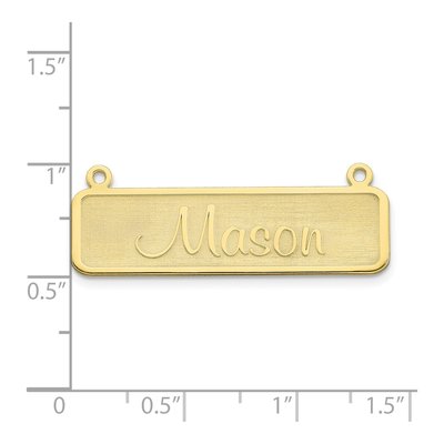 10K Yellow Gold Personalized Name Plate Bar Pendant – view 2