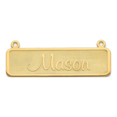 10K Yellow Gold Personalized Name Plate Bar Pendant