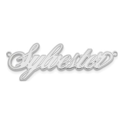 10K White Gold Etched Name Plate Pendant – view 5