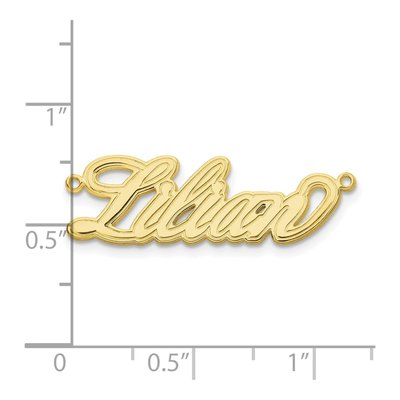 10K Yellow Gold Personalized Name Plate Pendant – view 3