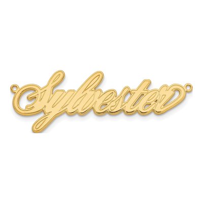 10K Yellow Gold Personalized Name Plate Pendant – view 4