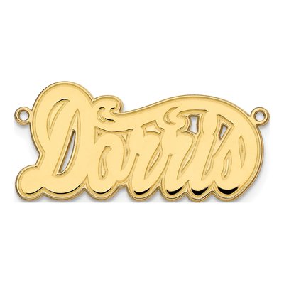 10K Yellow Gold Personalized Name Plate Pendant