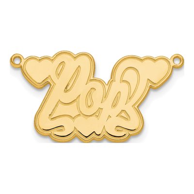 10K Yellow Gold Personalized Name Plate Pendant – view 2
