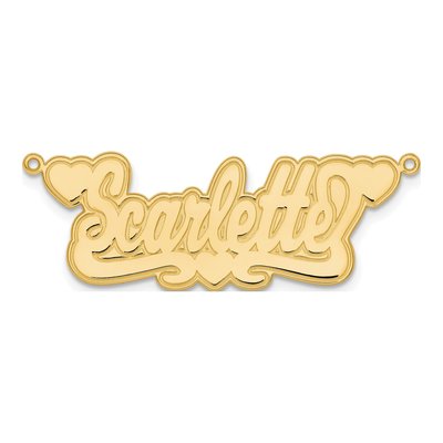 10K Yellow Gold Personalized Name Plate Pendant – view 4