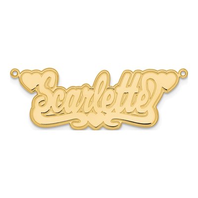 10K Yellow Gold Personalized Name Plate Pendant – view 5