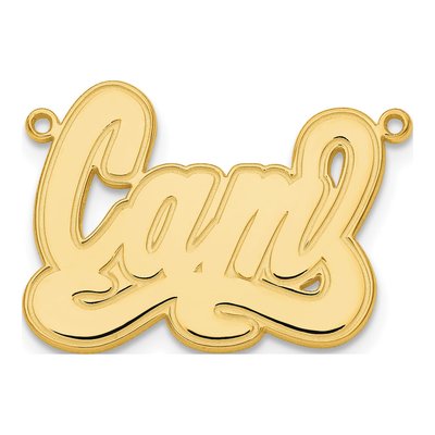 10K Yellow Gold Personalized Etched Name Plate Pendant – view 2