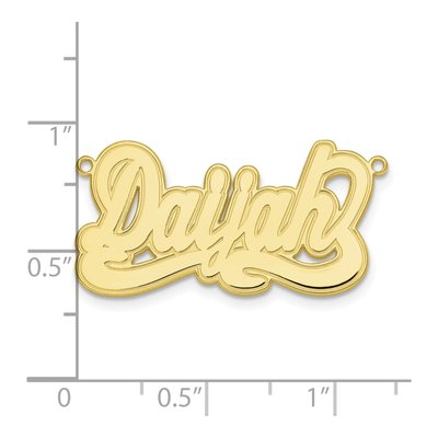 10K Yellow Gold Personalized Etched Name Plate Pendant – view 3