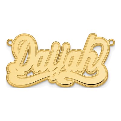10K Yellow Gold Personalized Etched Name Plate Pendant