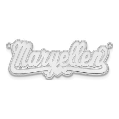 10K White Gold Etched Hearts Name Plate Pendant – view 5