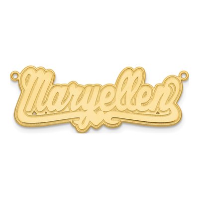 10K Yellow Gold Personalized Heart Name Plate Pendant – view 5