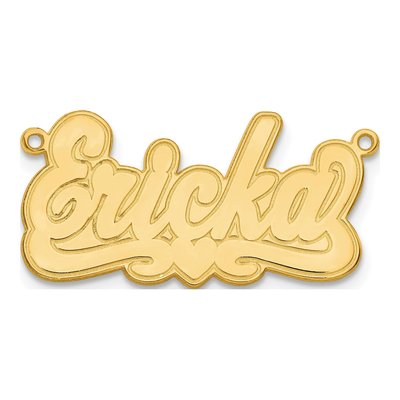 10K Yellow Gold Personalized Heart Name Plate Pendant