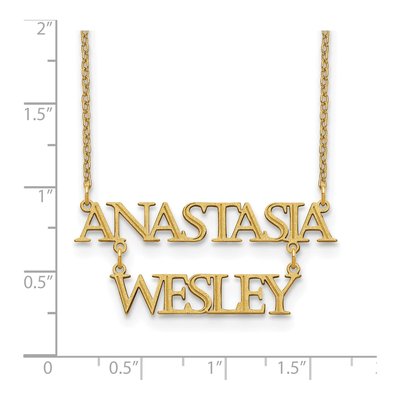10K Yellow Gold Personalized Stacked Nameplate Necklace – view 2
