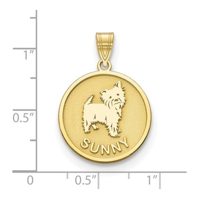 10K Yellow Gold Personalized Dog Pendant – view 2