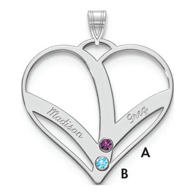 10K White Gold Personalized Cut-Out Heart Pendant – view 2