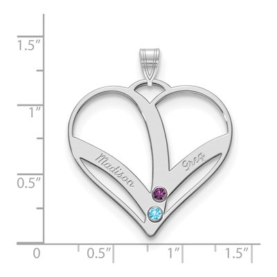 10K White Gold Personalized Cut-Out Heart Pendant – view 3