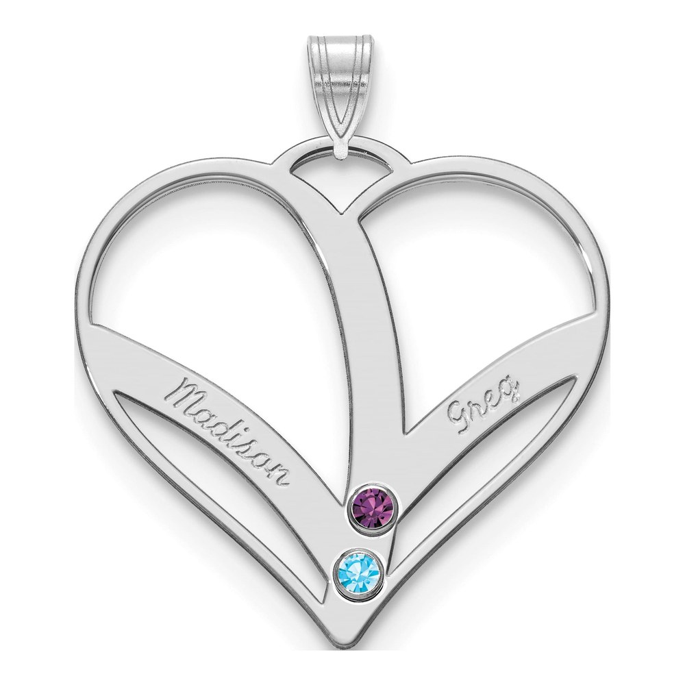 10K White Gold Personalized Cut-Out Heart Pendant