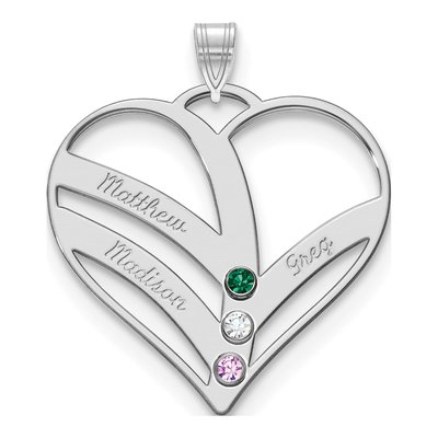 10K White Gold Personalized Cut-Out Heart Pendant – view 2