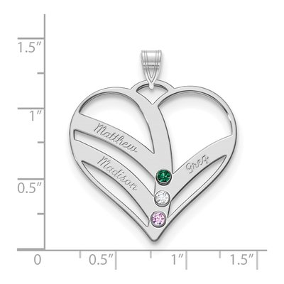 10K White Gold Personalized Cut-Out Heart Pendant – view 3