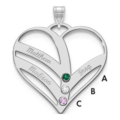 10K White Gold Personalized Cut-Out Heart Pendant
