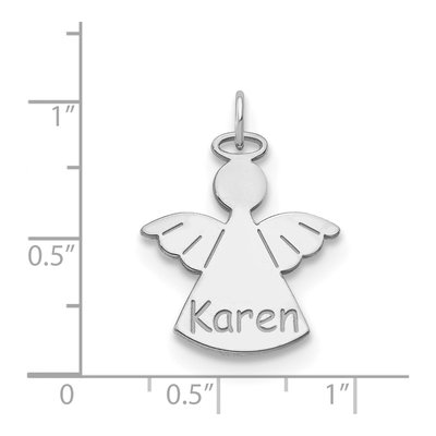 10K White Gold Personalized Angel Pendant – view 2