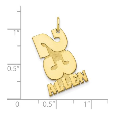 10K Yellow Gold Personalized Name Number Charm – view 2