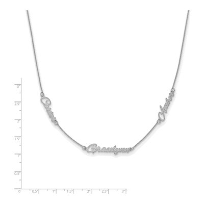 10K White Gold Personalized 3-Name Necklace – view 2