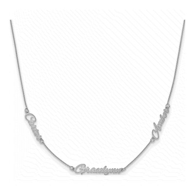 10K White Gold Personalized 3-Name Necklace