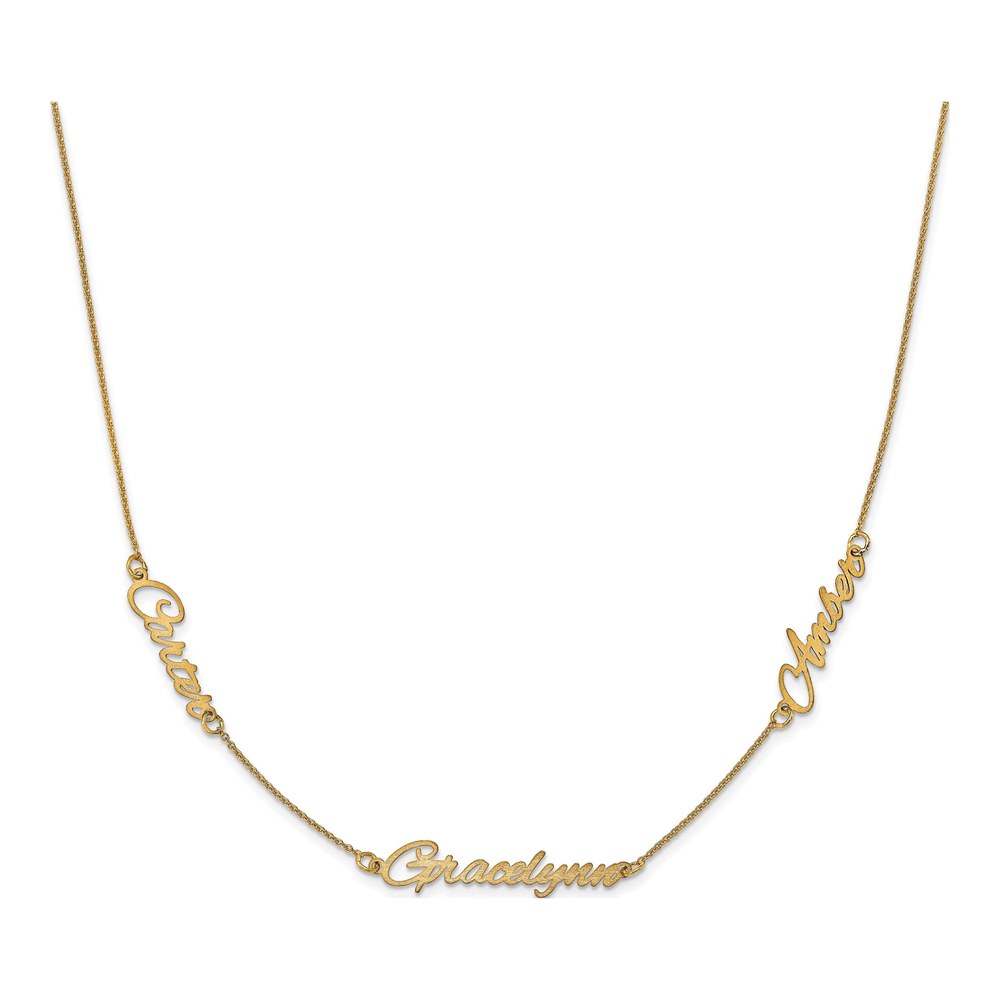10K Yellow Gold 3-Name Personalized Necklace