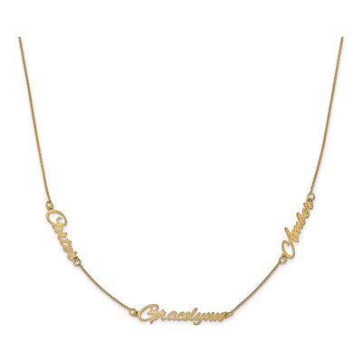 10K Yellow Gold 3-Name Personalized Necklace