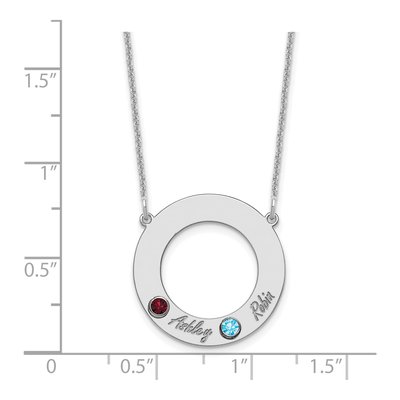 10K White Gold Personalized 2-Name Birthstone Circle Necklace – view 4