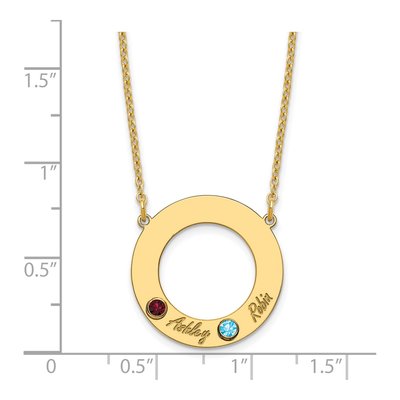 10K Yellow Gold Personalized 2-Name Birthstone Circle Necklace – view 4