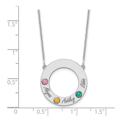 10K White Gold 3-Name Birthstone Necklace – view 4