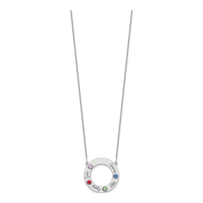 10K White Gold Personalized 4-Name Birthstone Necklace – view 3
